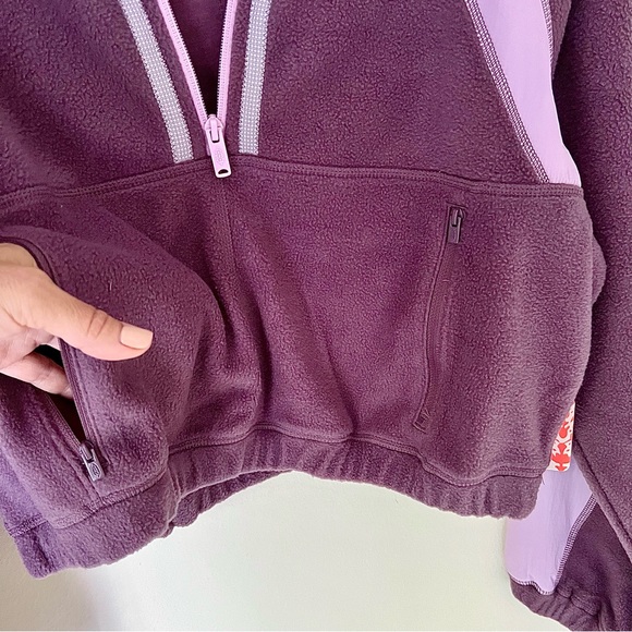 Free People Movement So Fly Half Zip Purple Boysenberry Combo Sweatshirt - Picture 4 of 16